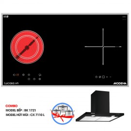 COMBO Bếp Từ Hồng Ngoại Modena BK 1721 + Hút Mùi CX 7110 L- 70cm Indonesia