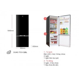 Tủ Lạnh Electrolux EBB3400H-H - 350L - Inverter - Thái Lan