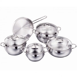 Bộ Nồi Inox Korkmaz Tombik A1800 - 4 Nồi Có Nắp + Chảo