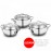Bộ Nồi Inox Korkmaz Tombik JR A1801 - 3 Nồi Có Nắp