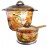 Bộ 2 nồi thủy tinh Luminarc Trianon Amberline 3.5L + Nồi TT Thấp Tay Cầm Vitro Amberline 1.5L