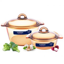 Bộ 2 nồi thủy tinh Luminarc Amberline Blooming NB213 - 1L + 3L