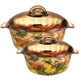 Bộ 2 nồi thủy tinh Luminarc Trianon Amberline 1.5L - 2.5L