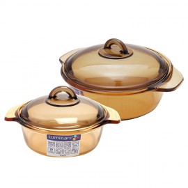 Bộ 2 nồi thủy tinh Luminarc Vitro Blooming Amberline - 2L-3L