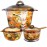 Bộ 3 Nồi Thủy Tinh Luminarc Trianon Amberline 1.5L-3.5L + Nồi TT Thấp Tay Cầm Vitro Amberline 1.5L