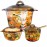 Bộ 3 Nồi Thủy Tinh Luminarc Trianon Amberline 2.5L-3.5L + Nồi TT Cao Tay Cầm Vitro Amberline 1.5L