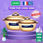 Bộ 2 Nồi Thủy Tinh Luminarc Vitro Amberline Granite 1.5L - 2L | Phân Phối Chính Hãng